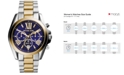 Michael Kors Women’s Chronograph Bradshaw Two-Tone Stainless Steel Bracelet Watch 43mm MK5976